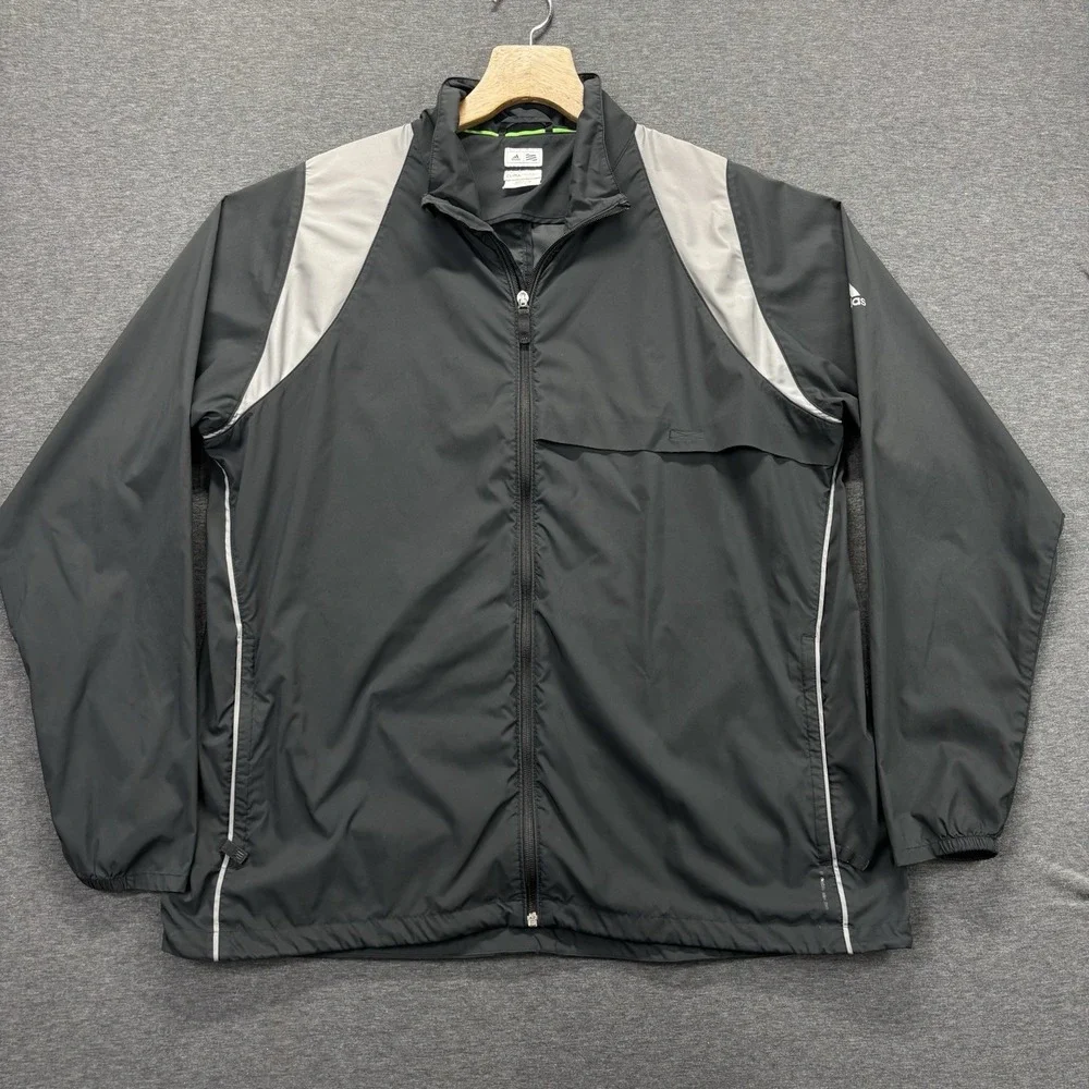 adidas climaproof Jacket Mens XL Black Full Zip Windbreaker Lightweight Workwear